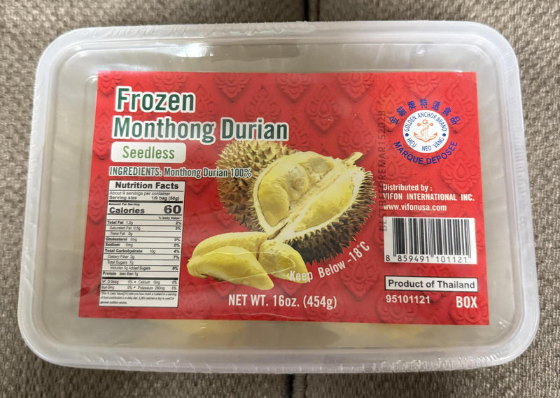 Frozen Menthong Durian Seedless 454g